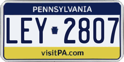 PA license plate LEY2807