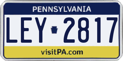 PA license plate LEY2817