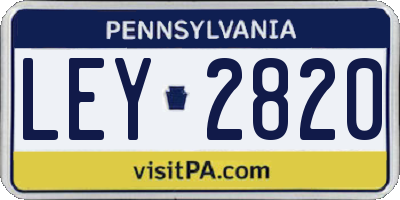 PA license plate LEY2820