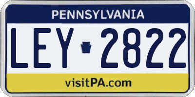 PA license plate LEY2822