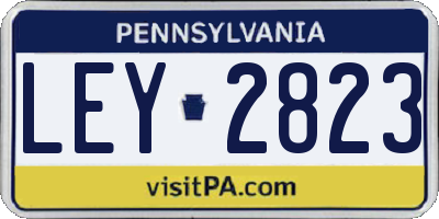 PA license plate LEY2823
