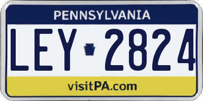 PA license plate LEY2824