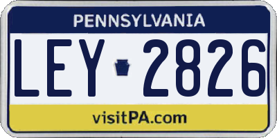 PA license plate LEY2826