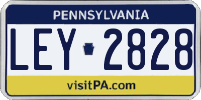PA license plate LEY2828