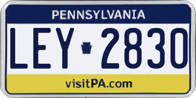 PA license plate LEY2830