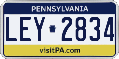 PA license plate LEY2834