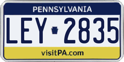 PA license plate LEY2835