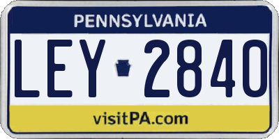 PA license plate LEY2840