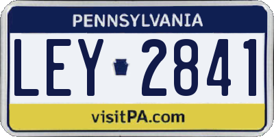 PA license plate LEY2841