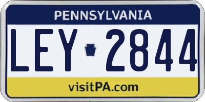 PA license plate LEY2844