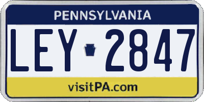 PA license plate LEY2847