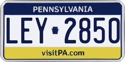 PA license plate LEY2850
