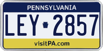 PA license plate LEY2857