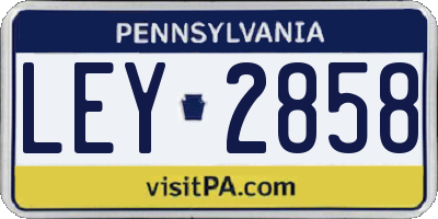 PA license plate LEY2858