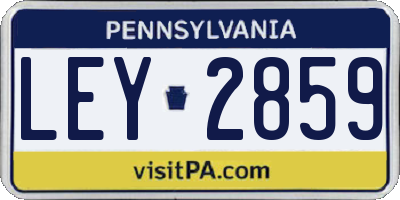 PA license plate LEY2859