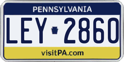 PA license plate LEY2860