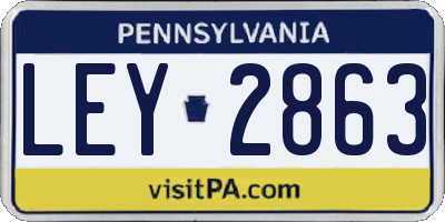 PA license plate LEY2863