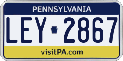 PA license plate LEY2867