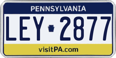PA license plate LEY2877