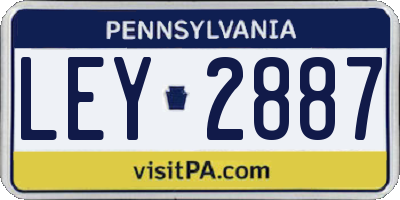 PA license plate LEY2887