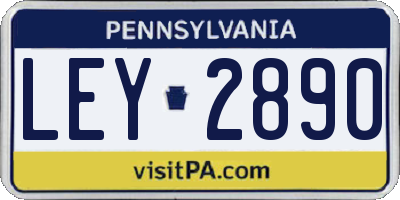 PA license plate LEY2890