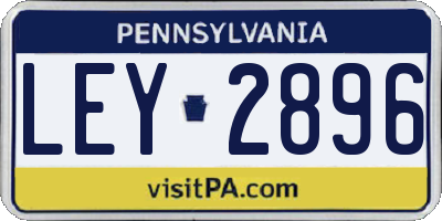 PA license plate LEY2896