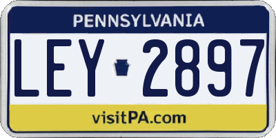 PA license plate LEY2897