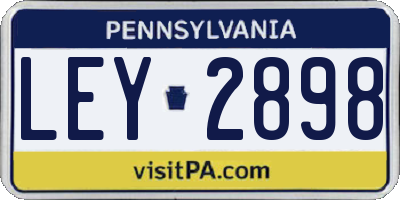 PA license plate LEY2898