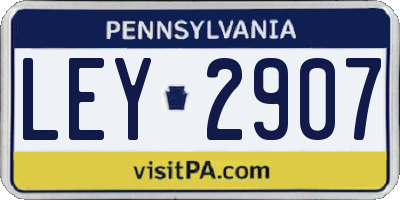 PA license plate LEY2907