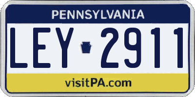 PA license plate LEY2911