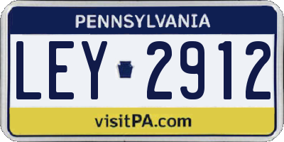 PA license plate LEY2912