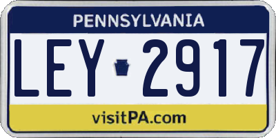PA license plate LEY2917