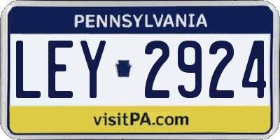 PA license plate LEY2924