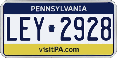 PA license plate LEY2928