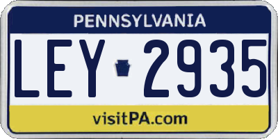 PA license plate LEY2935