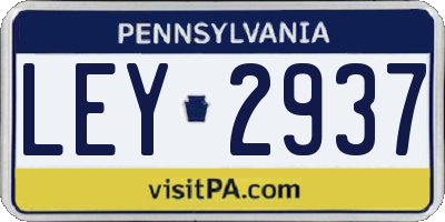 PA license plate LEY2937
