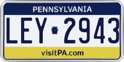 PA license plate LEY2943
