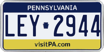 PA license plate LEY2944