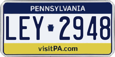 PA license plate LEY2948