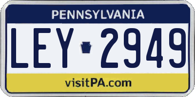 PA license plate LEY2949