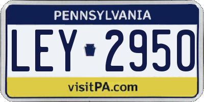 PA license plate LEY2950