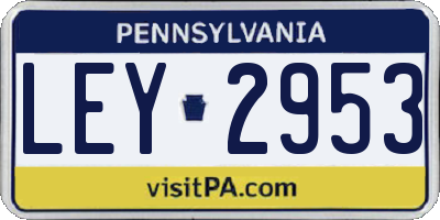 PA license plate LEY2953