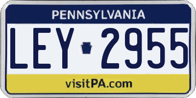 PA license plate LEY2955