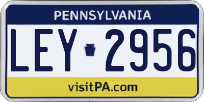 PA license plate LEY2956