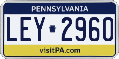 PA license plate LEY2960