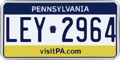PA license plate LEY2964