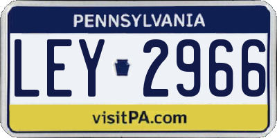 PA license plate LEY2966