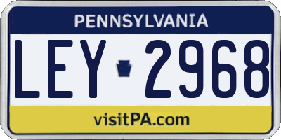 PA license plate LEY2968
