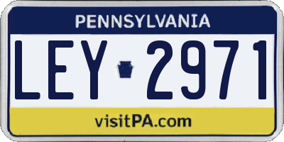 PA license plate LEY2971
