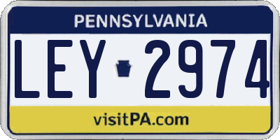 PA license plate LEY2974